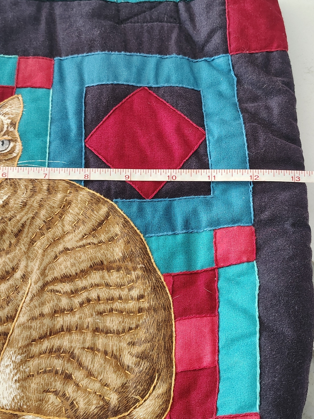 Handmade Quilted Cat Print Tote Bag Book Bag Cat Lover Shopping Bag - Picture 6 of 6